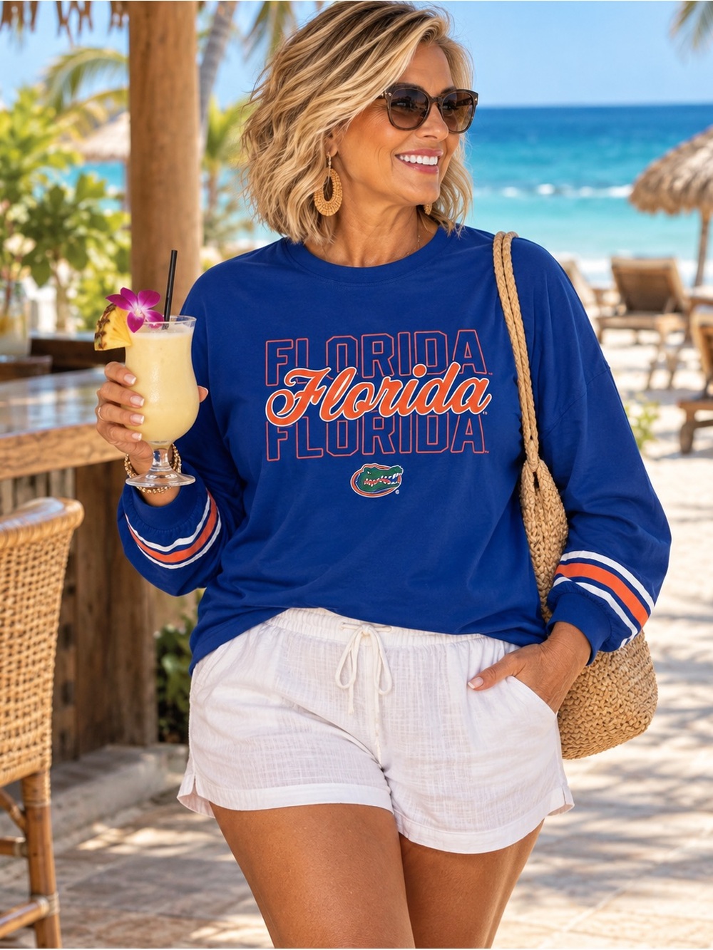 Fanatics Blue Florida Script Logo Sweatshirt